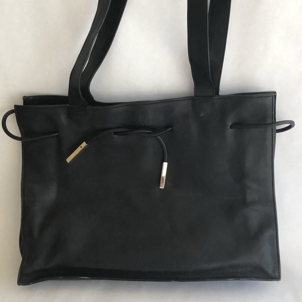 Gucci Vintage Black Leather Tote bag